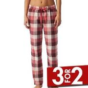 Schiesser Mix and Relax Long Flannel Pants Rød Mønster  bomull 42 Dame