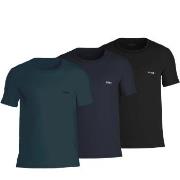 BOSS 3P Classic Cotton Solid T-Shirt Svart/Grønn bomull Large Herre