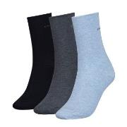 Calvin Klein Strømper 3P Emma Roll Top Crew Socks Blå/Grå One Size Dam...