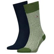 Tommy Hilfiger Strømper 2P Men Herringbone Sock Blå/Grønn Str 39/42 He...