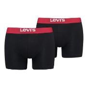 Levis 2P Men Solid Basic Boxer Brief Svart/Rød bomull X-Large Herre