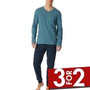 Schiesser Casual Essentials Long Sleeve Pyjamas Marine/Blå bomull 48 H...