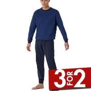 Schiesser Comfort Essentials Long Pyjamas Marine bomull 56 Herre