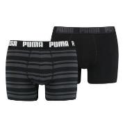 Puma 2P Heritage Stripe Boxer Svart stripet bomull Small Herre