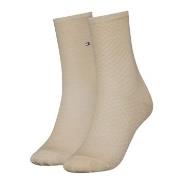 Tommy Hilfiger Strømper 2P Women Diamond Structure Socks Beige Str 35/...