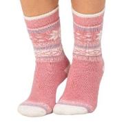 Trofe Knitted Patterned Wool Sock Strømper Rosa Str 35/38 Dame