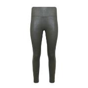 Magic Leather Look Legging Mørkgrørnn  Large Dame