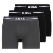 BOSS 3P Boxer Bold Brief Svart/Grå bomull Large Herre