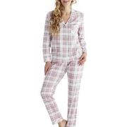 Damella Checked Cotton Pyjamas Rosa Mønster bomull Large Dame