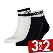 Levis Strømper 2P Mid Cut Stripe Socks Svart/Hvit Str 39/42
