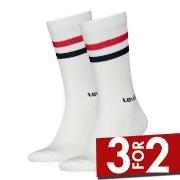 Levis Strømper 2P Regular Cut Stripe Socks Hvit Str 43/46
