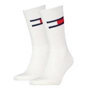 Tommy Men Uni TJ Flag Socks Strømper 2P Hvit Str 35/38 Herre
