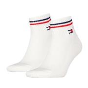 Tommy Men Uni TJ Iconic Quarter Socks Strømper 2P Hvit Str 39/42 Herre