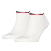 Tommy Men Uni TJ Iconic Sneaker Sock Strømper 2P Hvit bomull Str 39/42