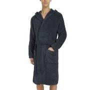 Tommy Hilfiger Cotton Hooded Bathrobe Marine bomull Small Herre