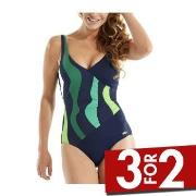 Damella Julia Basic Swimsuit Blå/Grønn 52 Dame