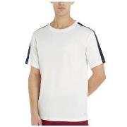 Tommy Hilfiger Established Stripe Sleeve T Shirt Hvit/Marine bomull Sm...