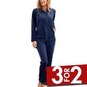 Damella Velour Plain Suit Marine XX-Large Dame