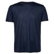 Panos Emporio Wool Tencel Short Sleeve Top Marine XX-Large Herre