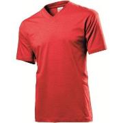 Stedman Classic V-Neck Men T-shirt Rød bomull 3XL Herre