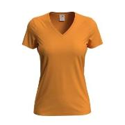 Stedman Classic V-Neck Women T-shirt Oransje bomull Large Dame