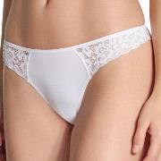 Calida Truser Natural Comfort Lace Thong Hvit bomull Medium Dame