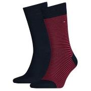 Tommy Hilfiger Strømper 2P Men Sock Stripe Rødstripet Str 39/42 Herre