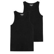 Bread and Boxers Ribbed Tank Top 2P Svart økologisk bomull X-Large Her...
