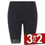 Decoy Mid-length Capri Leggings With Lace Svart økologisk bomull X-Lar...