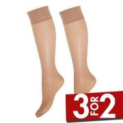 Decoy Strømper 2P Soft Lux 15 DEN Knee-high Socks Lysbrun  polyamid On...