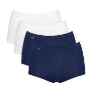 Sloggi Truser 4P Basic Plus Maxi Panty Hvit/Marine bomull 44 Dame