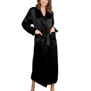 Lady Avenue Pure Silk Long Robe Svart silke XX-Large Dame