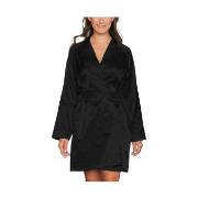 Lady Avenue Satin Short Kimono Svart Large Dame