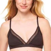 Sloggi BH GO Ribbed Lace Bralette Svart bomull Large Dame