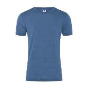 Dovre Wool Light T-Shirt Blå ull Small Herre