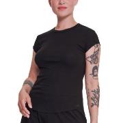 Sloggi GO Ribbed T Shirt Svart bomull Small Dame