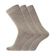 Dovre Strømper 3P No Elastic Twin Socks Beige bomull Str 40/45 Herre