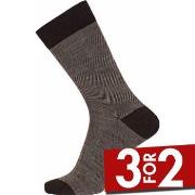 Egtved Strømper Twin Wool Cotton Sock Mørkbrun  Str 40/45