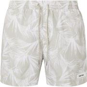 Calvin Klein Badebukser Core Solids Medium Drawstring Shorts Hvit/Grå ...