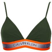 Calvin Klein BH Hazard Cotton Unlined Triangle Mørkgrørnn  bomull Larg...