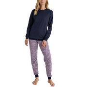 Calida Lovely Nights Pyjama With Cuff Marine/Rød bomull Medium Dame