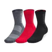 Under Armour Strømper 3P Mid Crew Maker Socks Svart/Rød Large