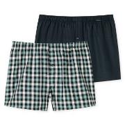 Schiesser 2P Boxershorts multipack Blå/Grønn bomull Small Herre