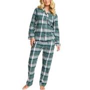 Damella Cotton Flannel Pyjamas Grønn Mønster bomull Small Dame