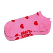 Happy socks Strømper Hearts Low Sock Rosa/Rød bomull Str 36/40