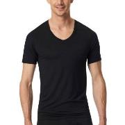 Schiesser Premium Modal V-neck Shirt Svart Small Herre