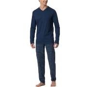 Schiesser Casual Essentials Long Sleeve Pyjamas Marine bomull 3XL Herr...