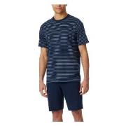 Schiesser Casual Essentials Short Sleeve Pyjama Mørkblå bomull 4XL Her...