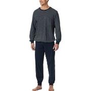 Schiesser Comfort Essentials Long Pyjamas Hvit/Marine bomull Medium He...