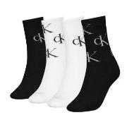 Calvin Klein Strømper 4P Women Aop Socks Gift Box Svart/Hvit One Size ...